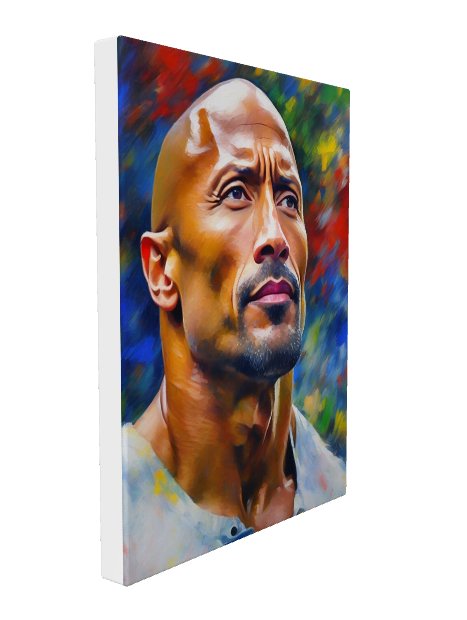 dwayne-johnson-abstract-art the rock painting hanging on a wall art
